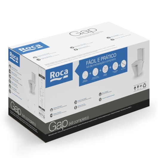 Kit Vaso Sanitário  Com Caixa Acoplada Acessórios De Instalação E Assento Termofixo Gap Matte Black Roca - Imagem principal - 7552c68c-942f-4d9a-8df3-9431751c0da1