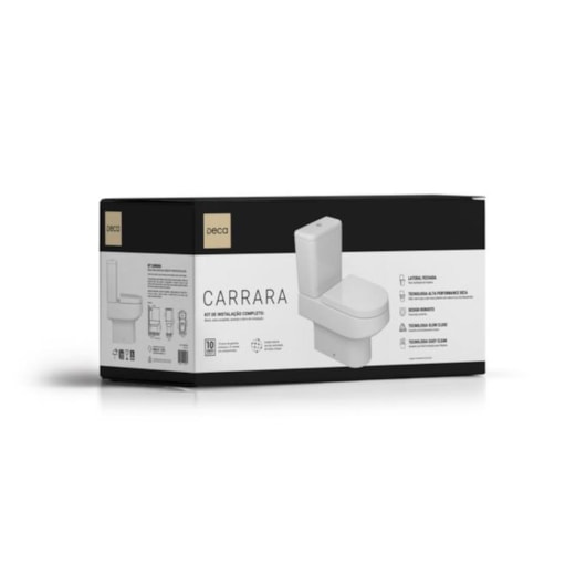 Kit Vaso Sanitário Com Caixa Acoplada Assento e Acessórios De Instalação Carrara Branco - Imagem principal - 79cd409c-b430-4a59-a536-3d39e21af837