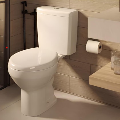 Kit Vaso Sanitário Com Caixa Acoplada Assento Eco E Itens De Instalação Flamingo Branco Roca