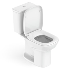 Kit Vaso Sanitário Com Caixa Acoplada Assento PP Soft Close E Itens De Instalação Debba Square Branco Roca