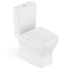 Kit Vaso Sanitário Com Caixa Acoplada Assento Termofixo E Acessórios De Instalação Boss Blanco Mate Celite