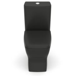 Kit Vaso Sanitário Com Caixa Acoplada Assento Termofixo E Acessórios De Instalação Boss Matte Black Celite