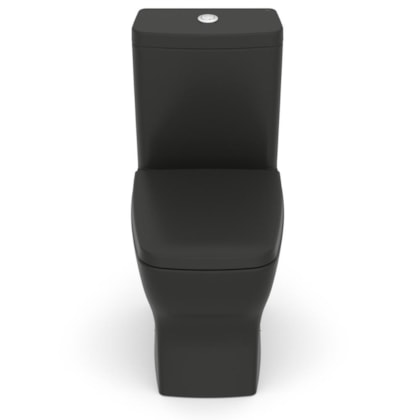 Kit Vaso Sanitário Com Caixa Acoplada Assento Termofixo E Acessórios De Instalação Boss Matte Black Celite