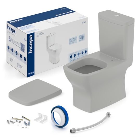 Kit Vaso Sanitário Com Caixa Acoplada Assento Termofixo E Acessórios de Instalação Boss Stone Incepa - Imagem principal - bc183eb6-c3d9-43ca-a9e7-3990fd4ce775