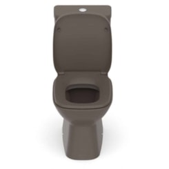 Kit Vaso Sanitário Com Caixa Acoplada Assento Termofixo e Acessórios De Instalação Debba Classic Café Roca