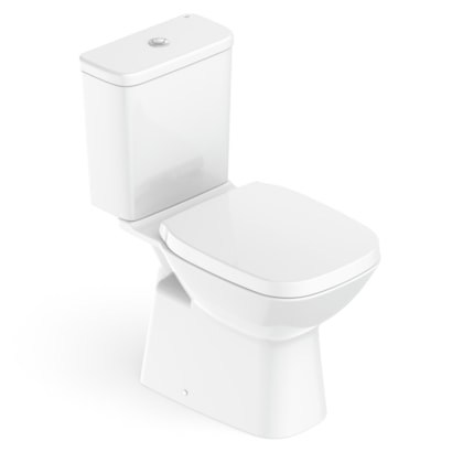 Kit Vaso Sanitário Com Caixa Acoplada e Acessórios de Instalação Debba Classic Branco Roca