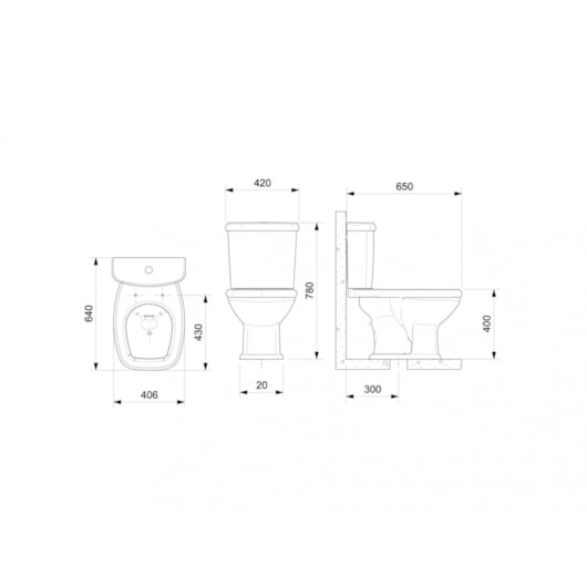 Kit Vaso Sanitário Com Caixa Acoplada E Acessórios Fit Branco Celite - Imagem principal - 8c8a547a-98de-48df-83ee-2d482cb62c08
