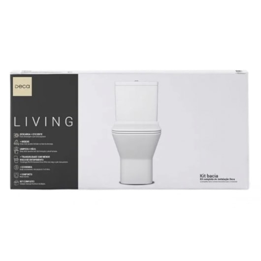 Kit Vaso Sanitário Com Caixa Acoplada E Acessórios Living Branco Deca - Imagem principal - da585fc3-edf4-4b74-83b7-a089cc09e1ca