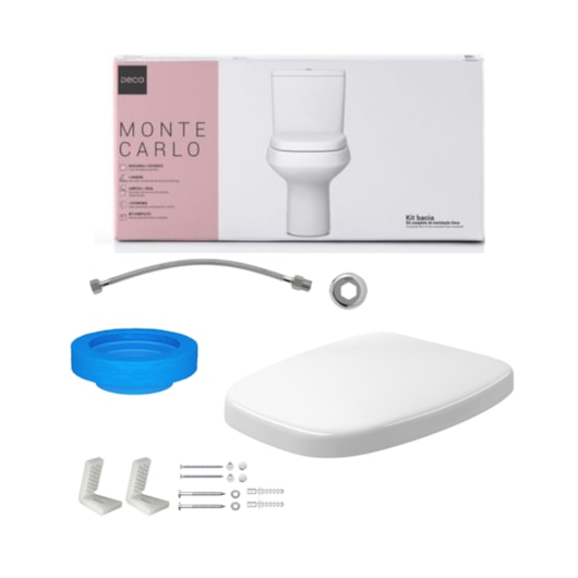 Kit Vaso Sanitário Com Caixa Acoplada E Acessórios Monte Carlo Branco Deca - Imagem principal - ef79ea34-7a71-4d77-87aa-6bc8979c7ffd