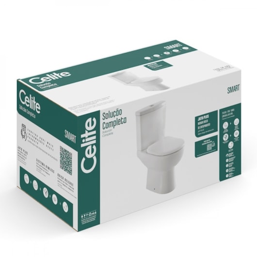 Kit Vaso Sanitário Com Caixa Acoplada E Acessórios Smart Celite Branco - Imagem principal - 7f8a6974-2d93-4959-a90c-e19239005975