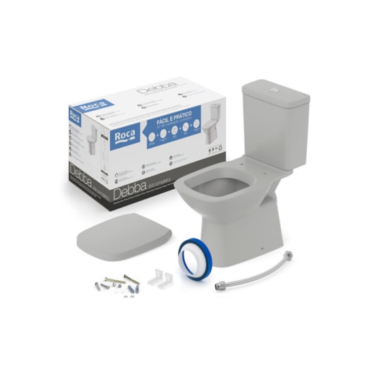 Kit Vaso Sanitário Com Caixa Acoplada E Itens de Instalação Debba Comfort Stone Roca - Imagem principal - c5625c48-368e-43b8-892d-b6c34f90122e