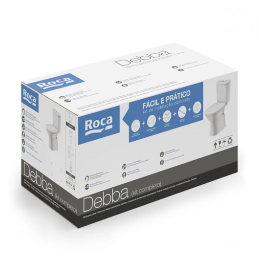 Kit Vaso Sanitário Com Caixa Acoplada E Itens de Instalação Debba Comfort Stone Roca - Imagem principal - 2b810318-6181-4154-b6b9-cf03db791919
