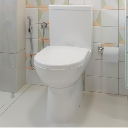 Kit Vaso Sanitário Com Caixa Acoplada E Itens De Instalaçao Smart Branco Celite
