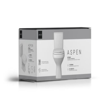 Kit Vaso Sanitário Com Caixa Acoplada Monocromáticos Aspen Branco Deca