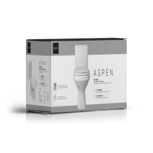 Kit Vaso Sanitário Com Caixa Acoplada Monocromáticos Aspen Branco Deca - Imagem principal - da2cd633-535d-4145-a8e0-108c1e8a63c8
