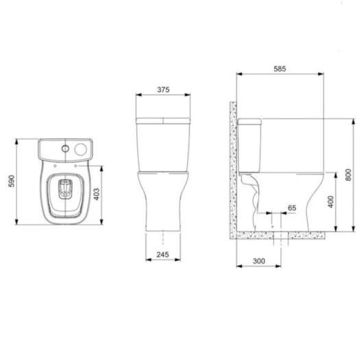 Kit Vaso Sanitário Com Caixa Acoplada VIP Branco Brilhante Celite  - Imagem principal - 1f1bad58-2dd2-4e8e-b2ce-fd15dcb148c0