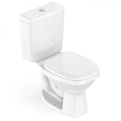 Kit Vaso Sanitário Completo Com Caixa Acoplada Assento Polipropileno Componentes De Instalação Like Branco Celite