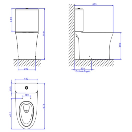 Kit Vaso Sanitário Completo Com Caixa Acoplada Vertis Total Clean Branco Deca - Imagem principal - 96415643-9f79-474e-914f-5f981358e964