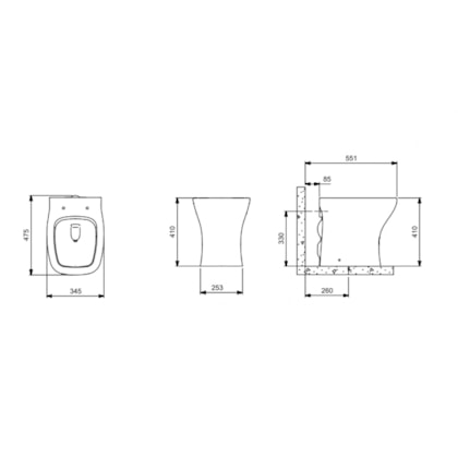 Kit Vaso Sanitário Convencional Assento PP Softclose e Itens de instalação Vip Branco Celite