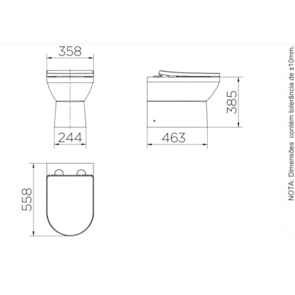 Kit Vaso Sanitário Convencional com Assento e Acessórios Next Branco Docol