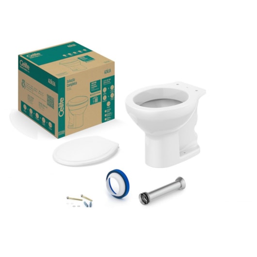 Kit Vaso Sanitário Convencional Com Assento Eco E Itens De Instalaçao Azalea Branco Celite - Imagem principal - 82f27137-c750-4302-95d9-8f8d321d4818