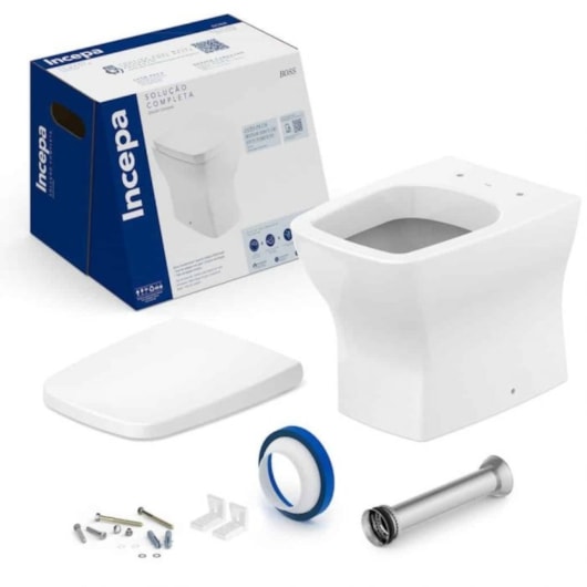 Kit Vaso Sanitário Convencional Com Assento Em Polipropileno E Acessórios Boss Branco Incepa - Imagem principal - 8cb729f6-e7bb-4d75-961c-0ab050669120