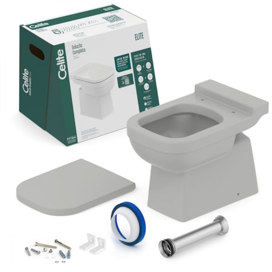 Kit Vaso Sanitário Convencional Com Assento Termofixo e Complementos de Instalação Elite Stone Celite - Imagem principal - dbc6e0bd-89d2-4330-97ca-c2a5ca750030