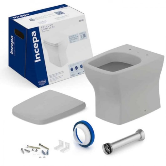 Kit Vaso Sanitário Convencional com Assento Termofixo e Itens de Instalação Boss Stone Incepa - Imagem principal - 79e67bbd-f23e-419e-8c35-046f7f6b5e12