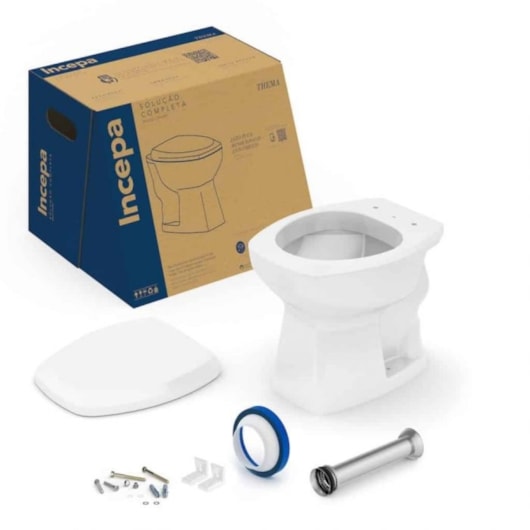 Kit vaso sanitário convencional Com Assento Termofixo E Itens De Instalação thema branco Incepa - Imagem principal - fb8e3f08-b3b0-4559-9e6f-dfd5069ff885