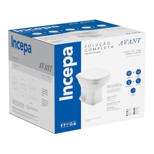 Kit Vaso Sanitário Convencional Com Itens de Instalação Avant Branco Incepa - Imagem principal - 27a771fc-23b8-4360-8efa-e130c4f792d2