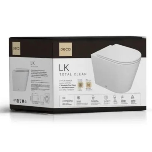 Kit Vaso Sanitário Convencional Completo Lk Total Clean Branco Deca - Imagem principal - 8e34622e-47a0-4bdd-baa8-9785a35ef998