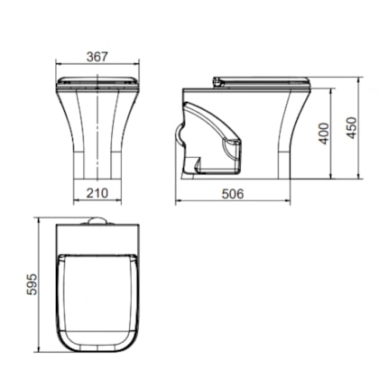 Kit Vaso Sanitário Convencional Gali Branco Docol 