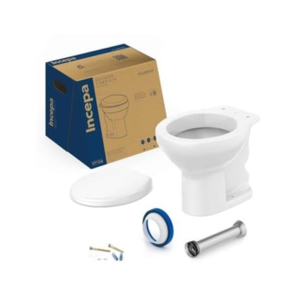 Kit Vaso Sanitário Convencional Itens de Instalação Flamingo Branco Incepa