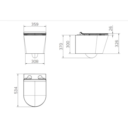 Kit Vaso Sanitário Convencional Suspenso e Itens de Instalação Liss Branco Docol