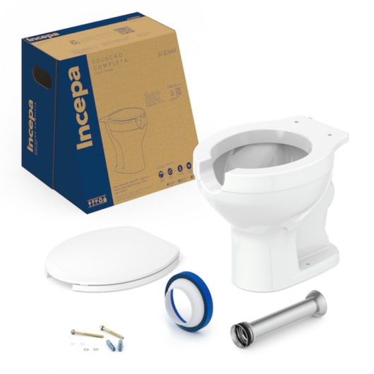 Kit Vaso Sanitário De Acessibilidade Convencional Itens de Instalaçao E Assento Acesso In Branco Incepa - Imagem principal - 901aeda0-0e74-4a06-a47e-244e29a43b4b