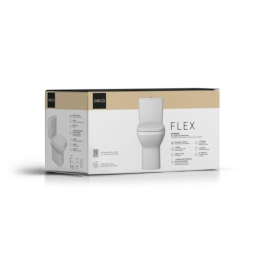 Kit Vaso Sanitário Flex Com Assento Branco Deca 40x36x60cm - Imagem principal - 411f4e85-451d-42f3-b5af-d9e2d0fcc10c