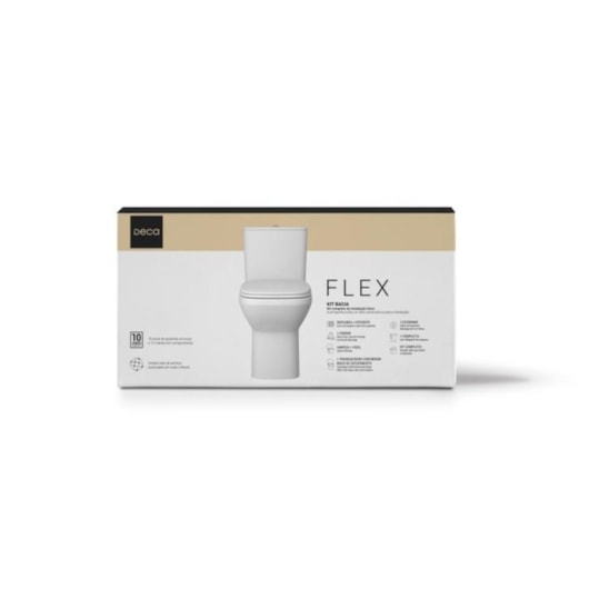 Kit Vaso Sanitário Flex Com Assento Branco Deca 40x36x60cm - Imagem principal - 3108e10e-898c-49e2-a8ab-69fd497def34