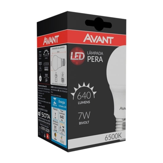 Lampada LED Bulbo Pera 7W Luz Branca 6500K Bivolt Avant - Imagem principal - 134c3b96-d2ab-4bc1-9f2f-74bbcefc770d