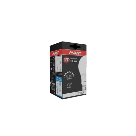 Lampada LED Bulbo Pera 9W Luz Branca 6500K Base E27 Bivolt Avant - Imagem principal - a606b981-1b05-4ca5-a749-666db4700c34