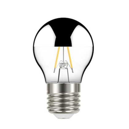 Lâmpada Led Filamento Defletora Espelhada Bolinha G45 Prata Taschibra Autovolt
