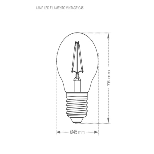Lâmpada Led Filamento Vintage Bolinha G45 Âmbar Taschibra Autovolt - Imagem principal - 6a6453b8-143a-40a2-ba88-b4579c040af6