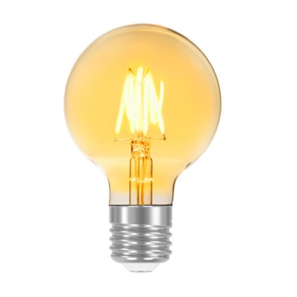 Lâmpada Led Filamento Vintage Dim Globo G80 Ambar Taschibra 220V 4W
