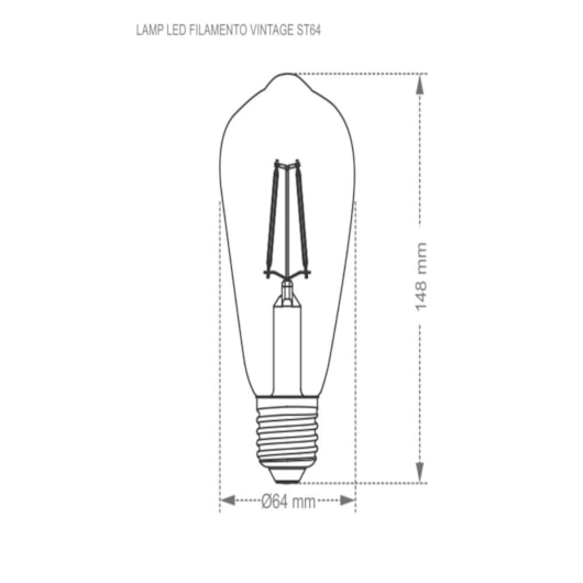 Lâmpada Led Filamento Vintage Dimerizavel ST64 Âmbar Taschibra 4W 127V - Imagem principal - a315a182-a43f-4f06-9d65-5339e8363596