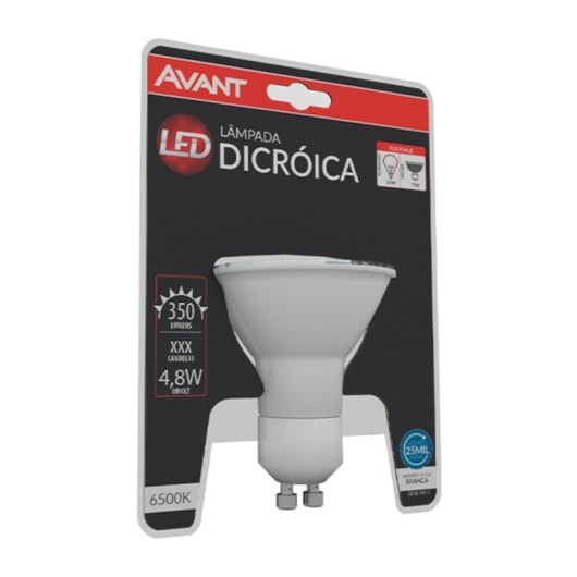 Lampada LED Mini Dicroica MR11 4W Luz Branca 6500K Base GU10 Bivolt Avant - Imagem principal - c4f910ea-6da1-4a25-8807-e6d2d6e5954f