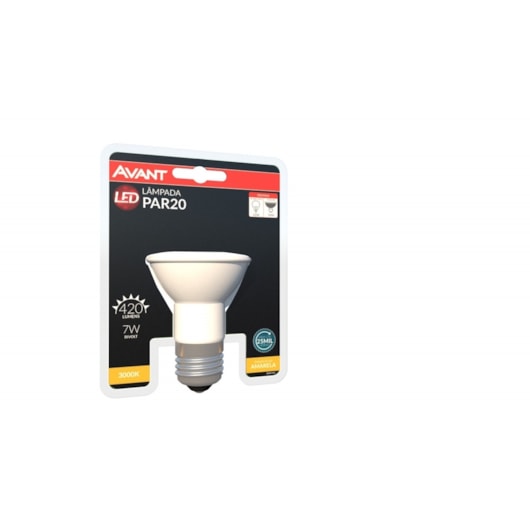 Lâmpada Led Par 20 7w 2700k Emissão de Luz Amarela Bivolt Avant 525lm - Imagem principal - 6a87fcca-50f1-4a5c-9e35-009148abce69