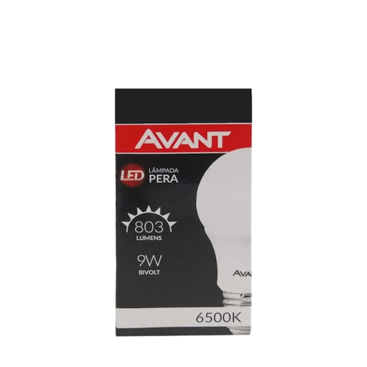 Lâmpada Led Pera 9W Luz Branca 6500K Bivolt Avant - Imagem principal - ce404b96-d4e2-45d5-8dbe-ba9a6dd3a751