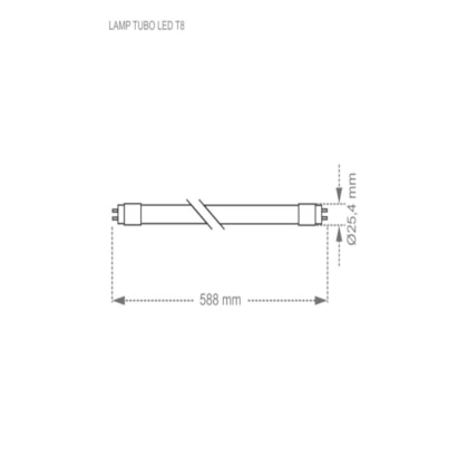 Lâmpada Tubo Led T8 4000K 15935 Taschibra 60cm 9,9W