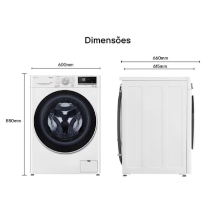 Lava e Seca Smart Branca com Inteligência Artificial LG 14kg