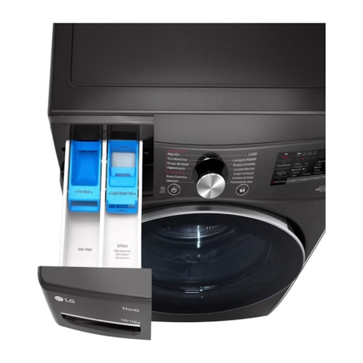 Lava E Seca Smart Ia Black Inox LG 220V 18Kg - Imagem principal - e9789478-7e46-4ea3-b891-78481ee498ca