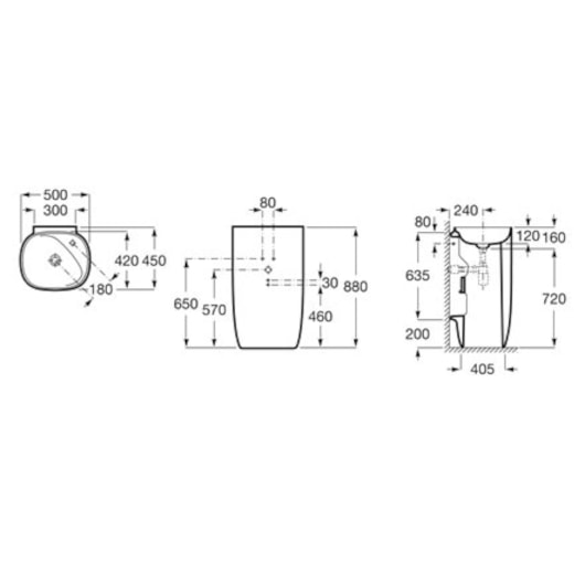 Lavatório Com Coluna Integrada Freest Válvula 1.1/4 Beyond Branco Roca 50x45cm - Imagem principal - 441d3dee-1668-43bc-99da-a7674eea1984